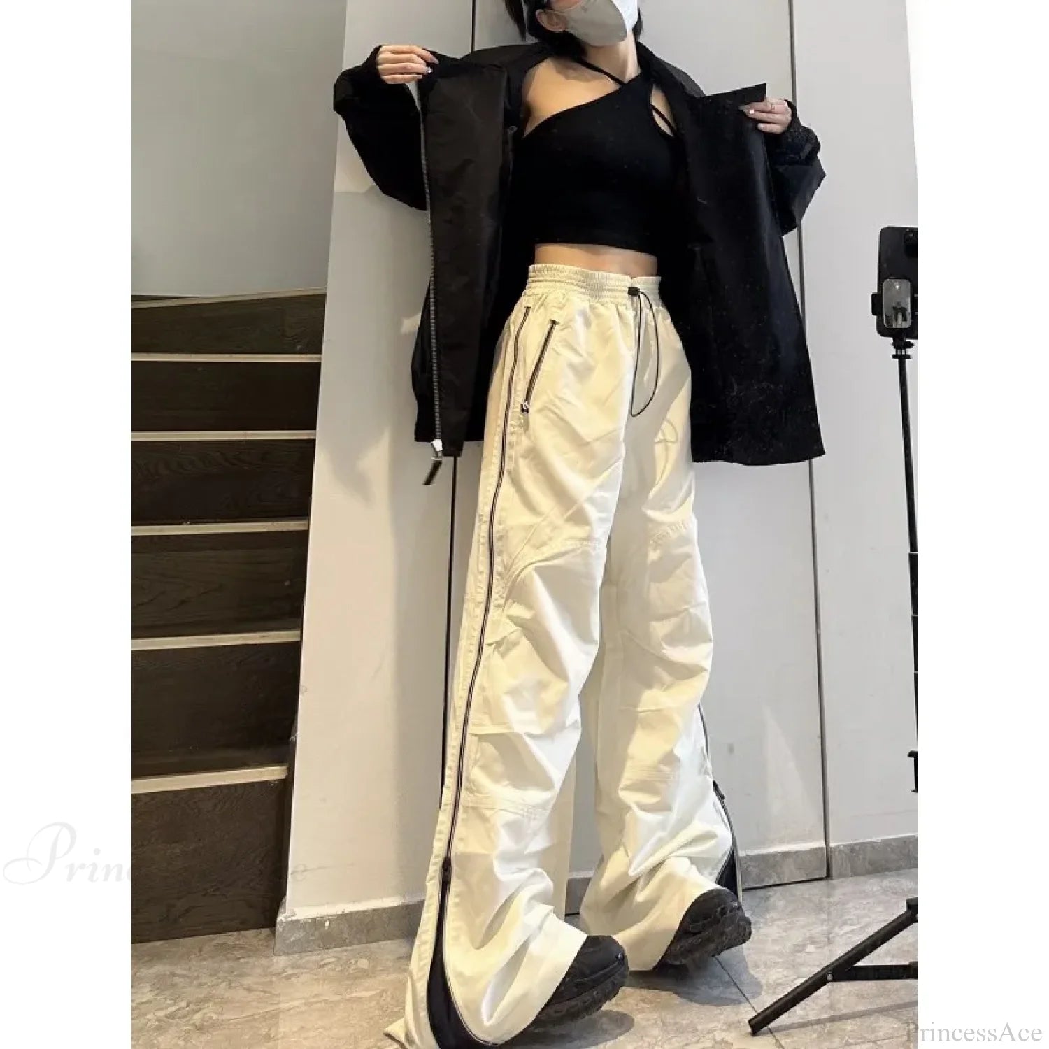 Y2K Wide Leg Cargo Sweatpants Pants