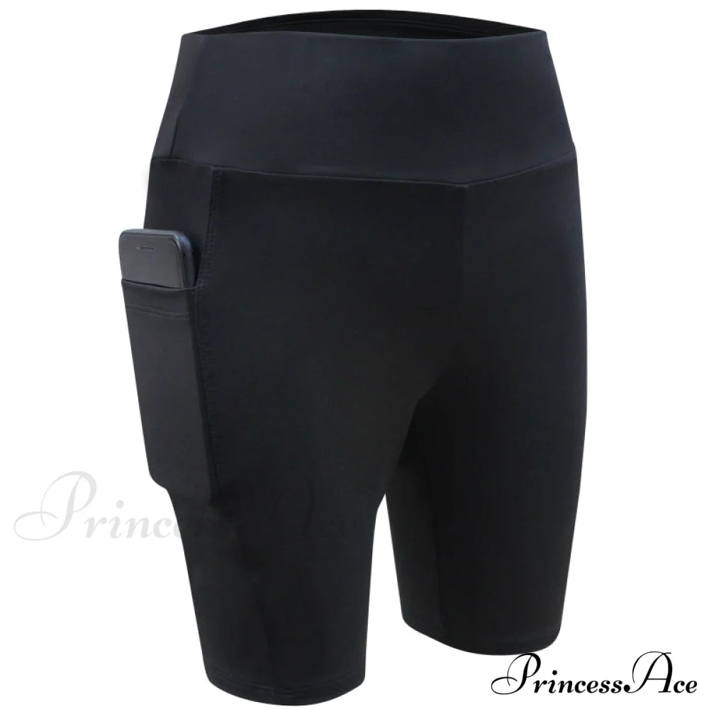 Yoga Pants Gym Sports Running Shorts 1-Black / S