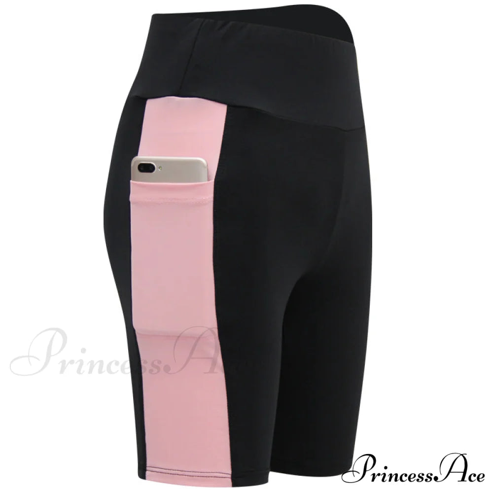 Yoga Pants Gym Sports Running Shorts 1-Pink / S