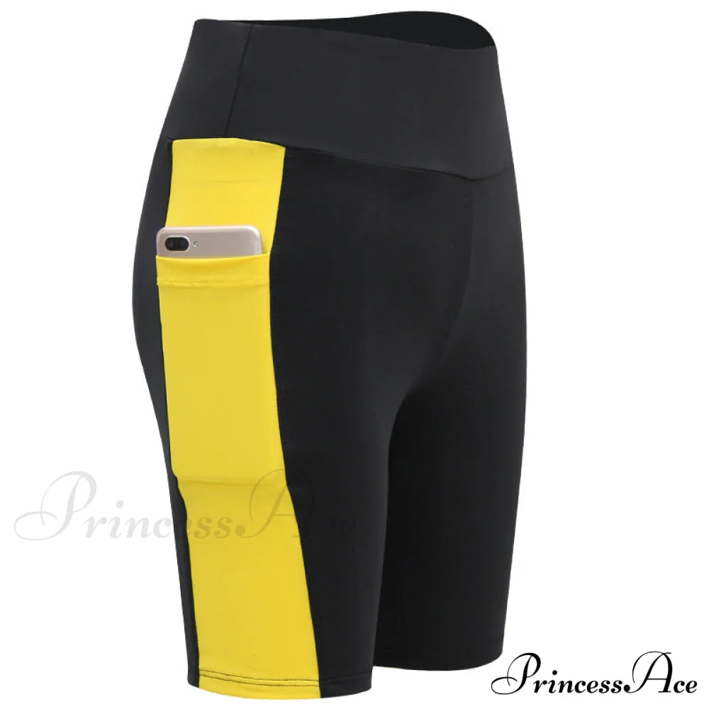 Yoga Pants Gym Sports Running Shorts 1-Yellow / S