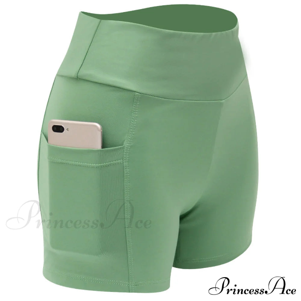 Yoga Pants Gym Sports Running Shorts 2-Green / S