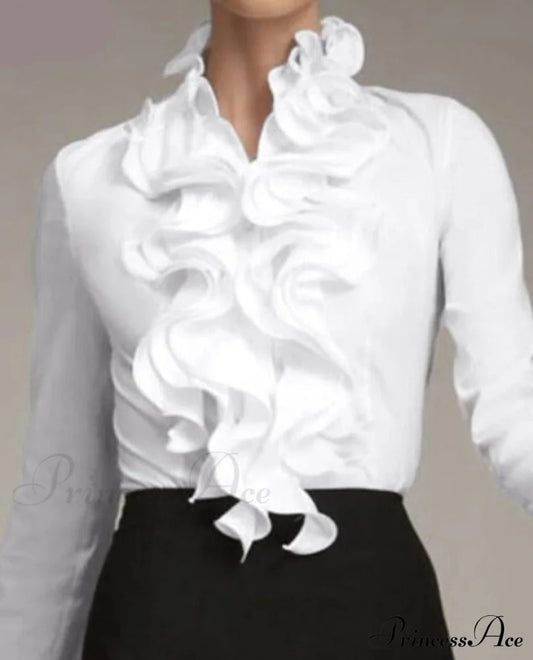 Zanea Chic Top S / White Tops & Blouses