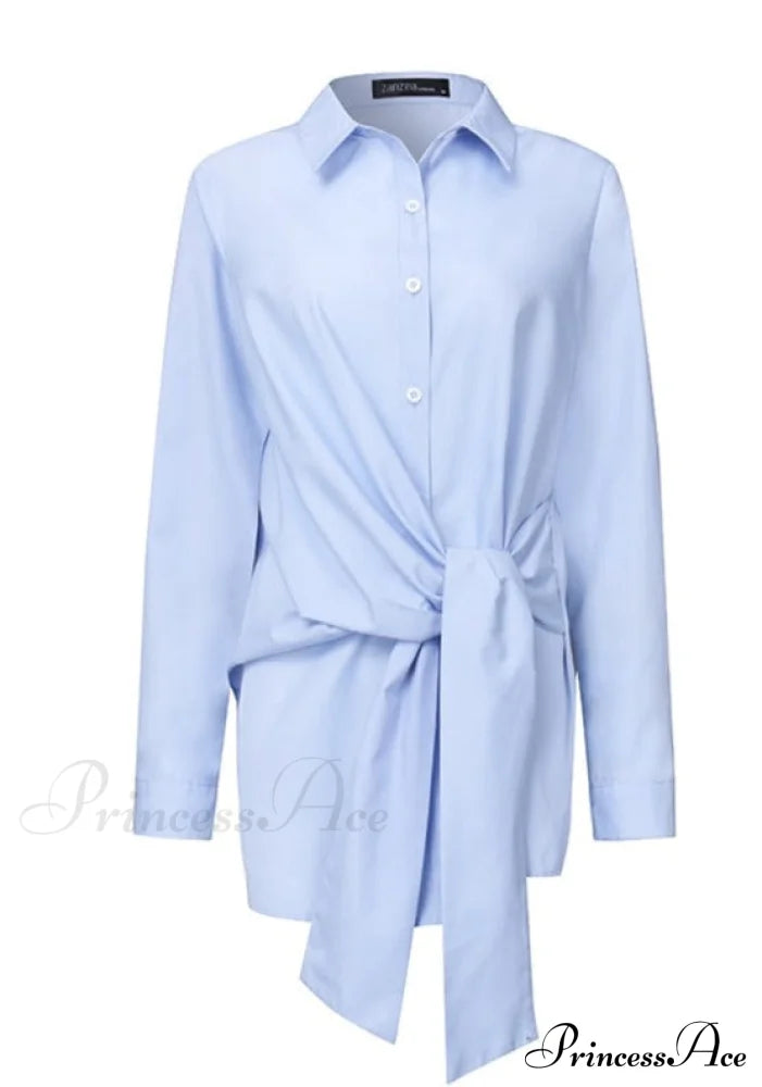 Zanze Self-Tie Shirt - Plus Size Tops & Blouses