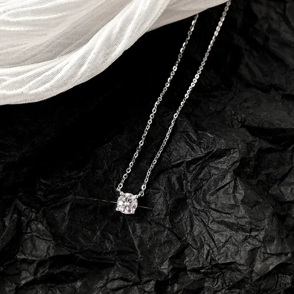 Zircon Silver Choker Necklace