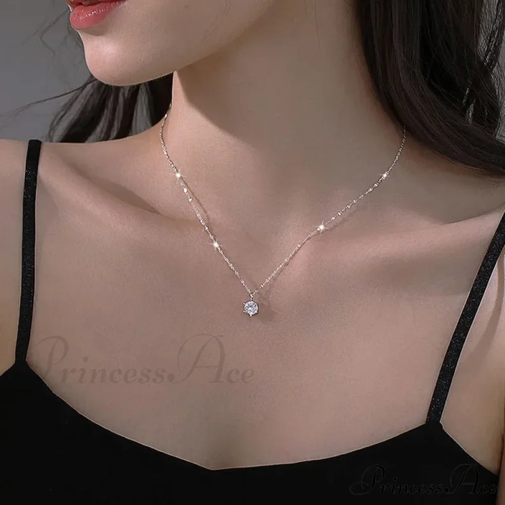 Zircon Silver Choker Necklace