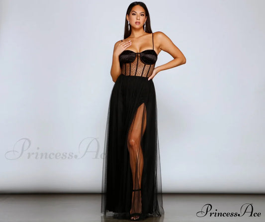 Zoya Mesh Tulle Bustier Dress - Lady Occasions